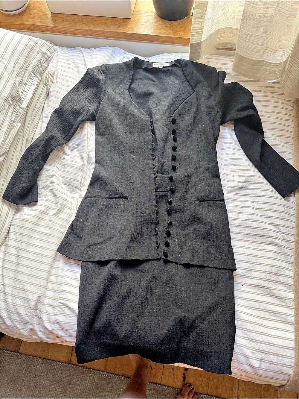 Maud DEFOSSEZ Paris Black Skirt Suit Size 38